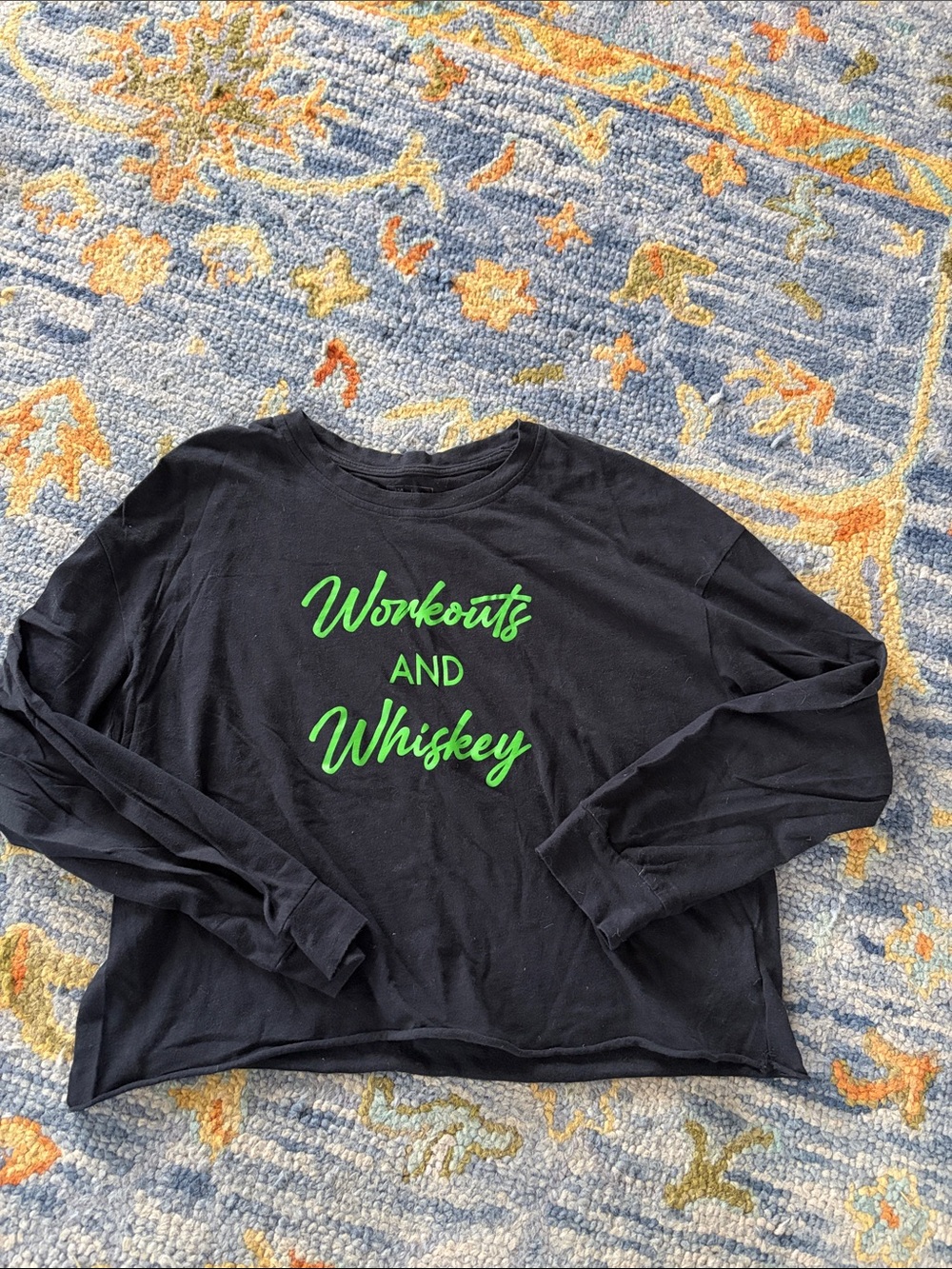 Workouts and Whiskey Black Graphic Sweatshirt